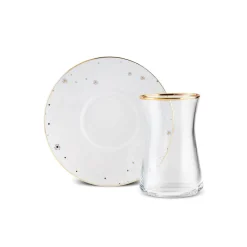 Karaca Fleur 12-Teiliges 6-Personen Tee-Set Gold New