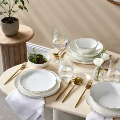 Karaca Flora Porzellan Geschirrset, 6 Personen,24-teiliges Gold Best