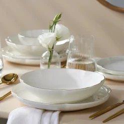 Karaca Flora Porzellan Geschirrset, 6 Personen,24-teiliges Gold Best