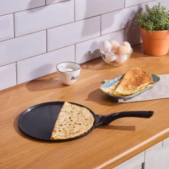 Karaca Fluffy Antihaft-Induktionspfanne mit Keramikbeschichtung für Crêpes und Pfannkuchen, 26 cm, schwarz Outlet