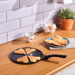 Karaca Fluffy Love Antihaft-Pfannkuchenpfanne mit Induktionskeramikbeschichtung, 26 cm, schwarz Clearance