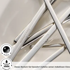 Karaca Focus 84-teiliges Besteckset für 12 Personen Mit Box Platın New