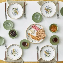 Karaca Foliage 25 Teile für 6 Personen Porzellan Frühstück/Service Set Multıfarben New