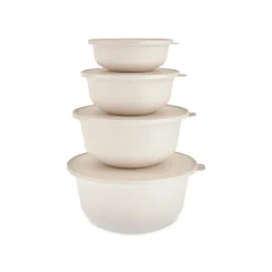 Karaca Forbs 4-teiliges 2 in 1 Aufbewahrungsbehälter-Set, Creme Creme01 Outlet