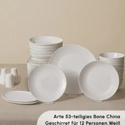 Karaca Forever Bone Arte 53-Teiliges 12-Personen Geschirrset Weıß01 Outlet