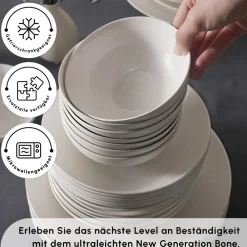Karaca Forever Bone Arte 53-Teiliges 12-Personen Geschirrset Weıß01 Outlet