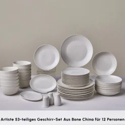 Karaca Forever Bone Artiste 53-Teiliges 12-Personen Geschirrsett Beyaz Hot