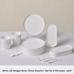 Karaca Forever Bone Bomo 22-Teiliges 6-Personen Frühstücksset Beyaz Online
