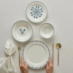 Karaca Forever Bone China Iznik 24-teiliges Tafelservice für 6 Personen, Mehrfarbig Clearance