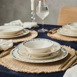 Karaca Forever Bone China Iznik 24-teiliges Tafelservice für 6 Personen, Mehrfarbig Clearance
