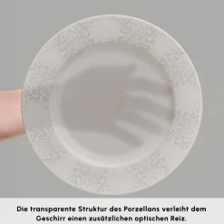 Karaca Forever Bone China New Olio 53-teiliges Tafelservice für 12 Personen, Weiß Beyaz New