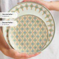 Karaca Forever Bone Dorothy, 53-teiliges Tafelservice für 12 Personen Gold Best