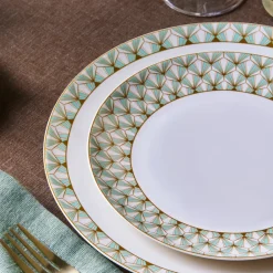 Karaca Forever Bone Emerald, 53-teiliges Tafelservice für 12 Personen Multıfarben Best