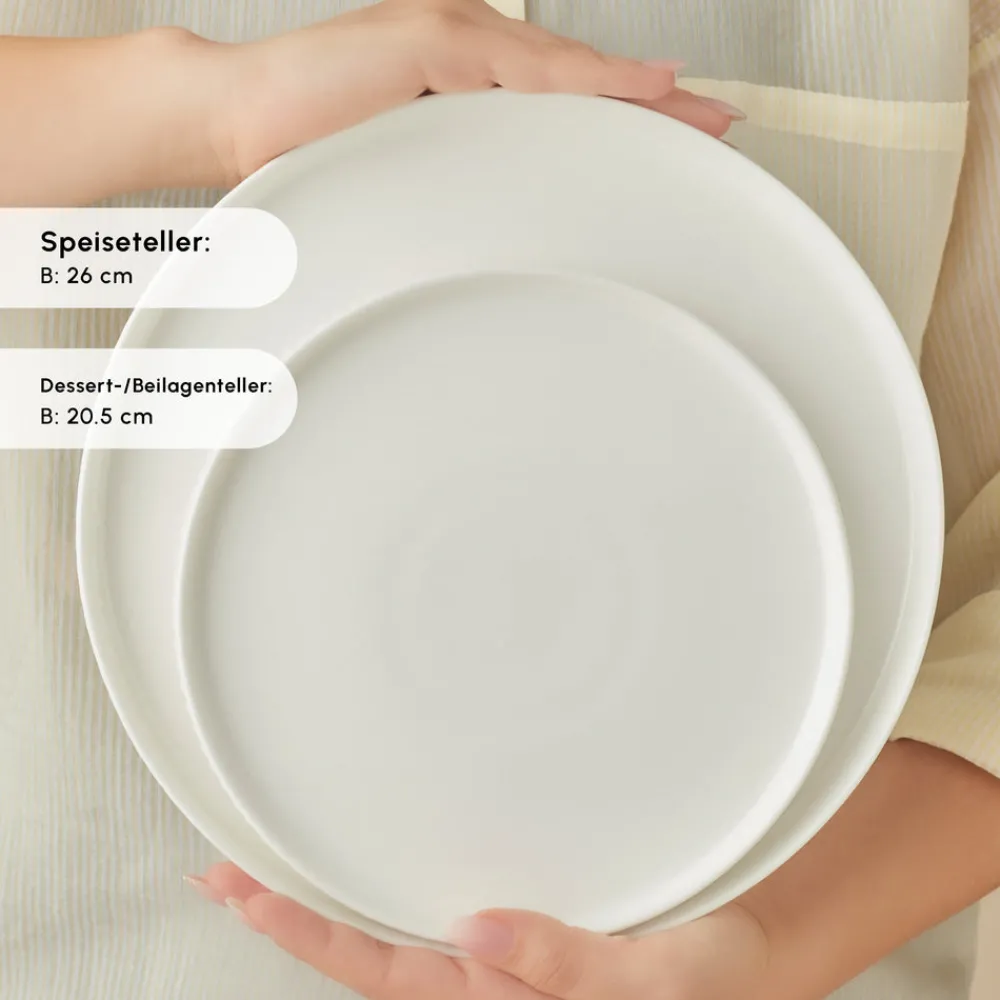 Karaca Forever Bone Pablito 53-Teiliges Tafelservice Für 12 Personen, Weiß Online