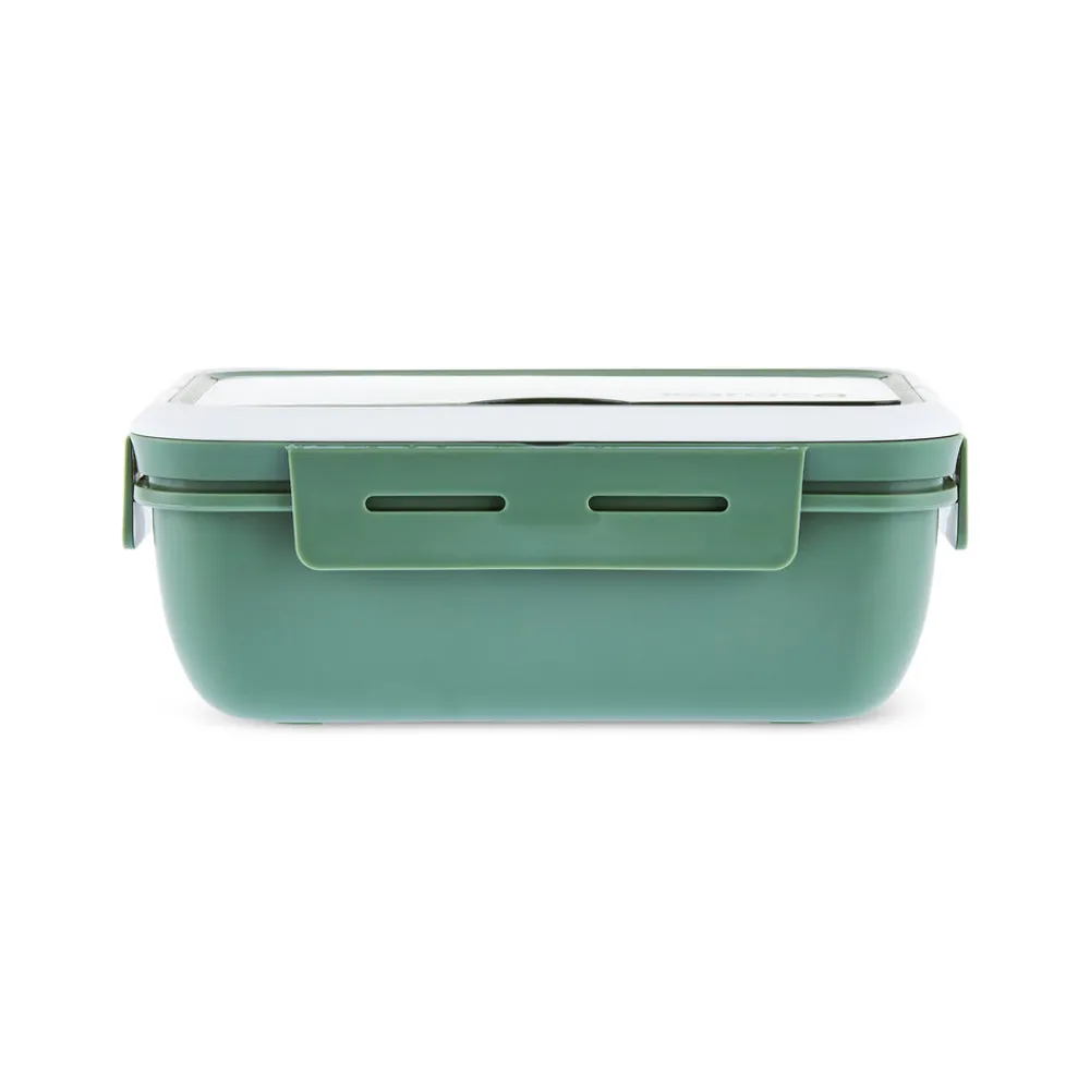 Karaca Fusca Lunchbox mit Gabel und Löffel Grün Discount
