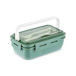Karaca Fusca Lunchbox mit Gabel und Löffel Grün Discount