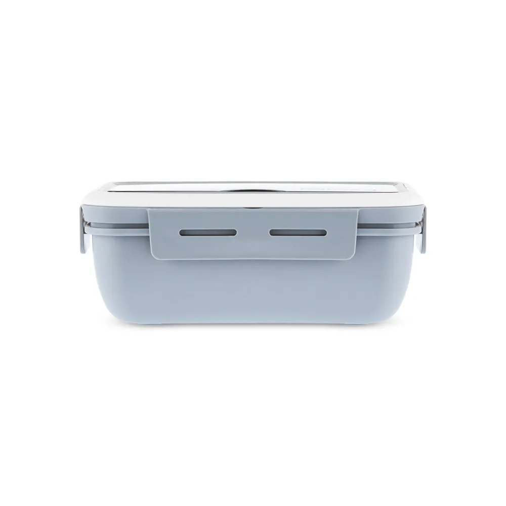 Karaca Fusca Lunchbox mit Gabel und Löffel Grau Hot