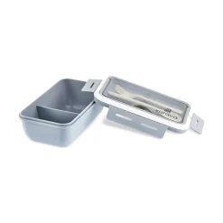 Karaca Fusca Lunchbox mit Gabel und Löffel Grau Hot