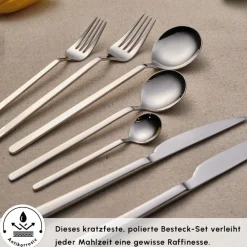 Karaca Gale Elegance 12-Personen 84-Teiliges Besteckset Platın Best