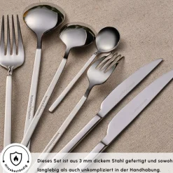 Karaca Gale Elegance 12-Personen 84-Teiliges Besteckset Platın Best