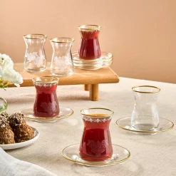 Karaca Gent 12-teiliges Teeservice für 6 Personen Gold Discount