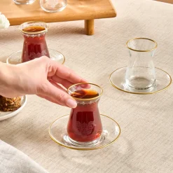 Karaca Gent 12-teiliges Teeservice für 6 Personen Gold Discount