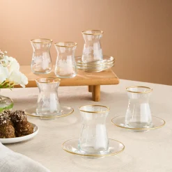Karaca Gent 12-teiliges Teeservice für 6 Personen Gold Discount