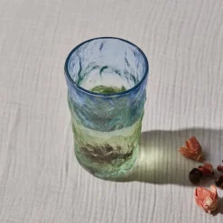 Karaca Glacier Getränke Glas, Blau Grün, 383 ml Blau01 Hot