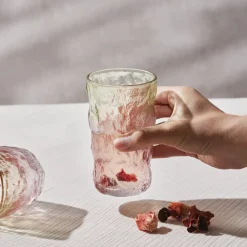 Karaca Glacier Getränke Glas, Rot Grün, 383 ml Rot02 Outlet