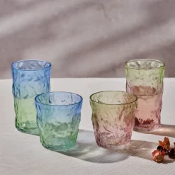 Karaca Glacier Getränke Glas, Rot Grün, 383 ml Rot02 Outlet