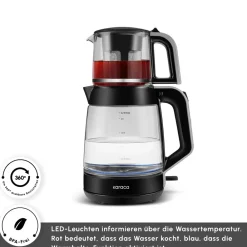 Karaca Glass Tea XL 2 in 1 Glas-Teemaschine Space Gray Space Grau Outlet