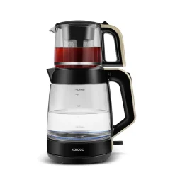 Karaca Glass Tea XL 2in1 Glas-Teezubereiter und Wasserkocher Creme Cream Best