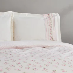 Karaca Glen Doppel Bettwäscheset 100% Baumwolle Rosa 200x220 Cm Pınk