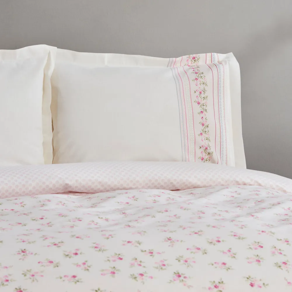 Karaca Glen Doppel Bettwäscheset 100% Baumwolle Rosa 200x220 Cm Pınk