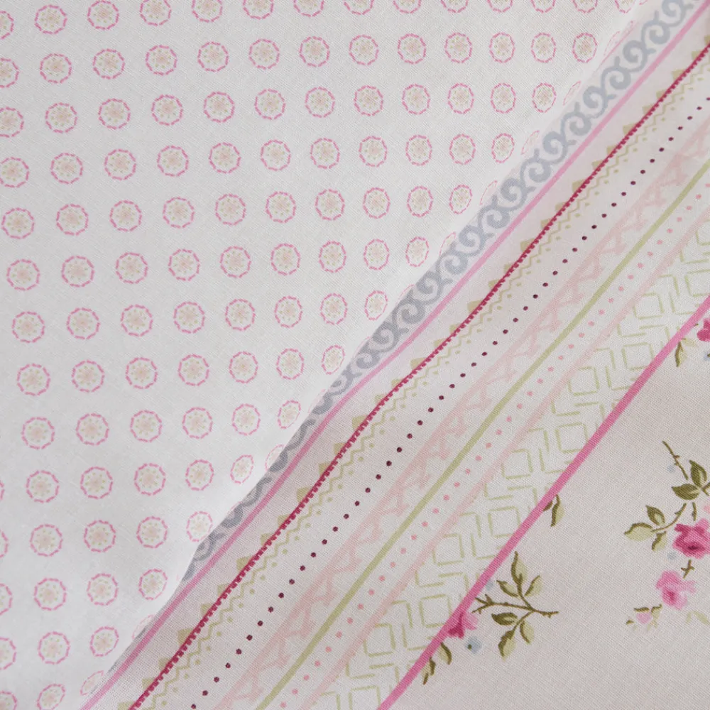 Karaca Glen Doppel Bettwäscheset 100% Baumwolle Rosa 200x220 Cm Pınk