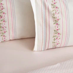 Karaca Glen Doppel Bettwäscheset 100% Baumwolle Rosa 200x220 Cm Pınk