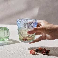 Karaca Gletscherwasser Glas, Blau Grün, 287 ml Blau01 Best