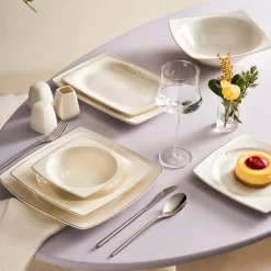 Karaca Glint New Generation Bone Geschirr-Set 57 Teilig für 12 Personen Weıß01 Hot