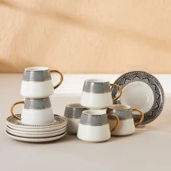 Karaca Globe Kaffeeservice für 6 Personen Schwarz01