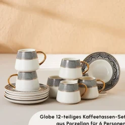 Karaca Globe Kaffeeservice für 6 Personen Schwarz01