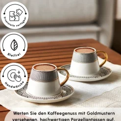 Karaca Globe Kaffeeservice für 6 Personen Schwarz01
