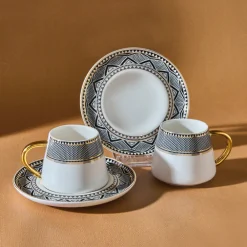 Karaca Globe Set mit 2 Kaffeetassen Schwarz01 Clearance