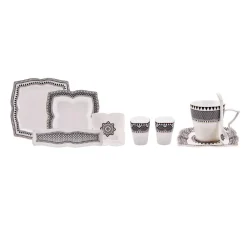 Karaca Globe 32-teiliges Frühstückssets und Servierschalen quadratisch Schwarz01 Outlet