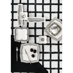Karaca Globe 32-teiliges Frühstückssets und Servierschalen quadratisch Schwarz01 Outlet