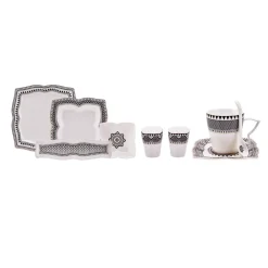 Karaca Globe 32-teiliges Frühstückssets und Servierschalen quadratisch Schwarz01 Outlet
