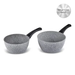 Karaca Gris Biogranit Induktions Milchtopf-Set, 2 Teilig Grau02 Best