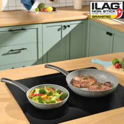 Karaca Gris Biogranit Pfannenset, 2 Teilig Grau02 Hot