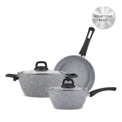 Karaca Gris Biogranite Induktion-Basis Kochgeschirr-Set, 5 Teilig Grau02 Best