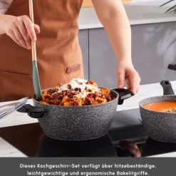 Karaca Gris Biogranite Induktion-Basis Kochgeschirr-Set, 5 Teilig Grau02 Best