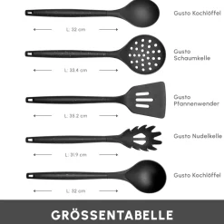 Karaca Gusto Schwarzes 12-teiliges Messer-/Schneidebrett-Set Schwarz01 Best